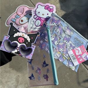 Sanrio Character Clear Pouches & Eye Masks - Hello Kitty & Kuromi